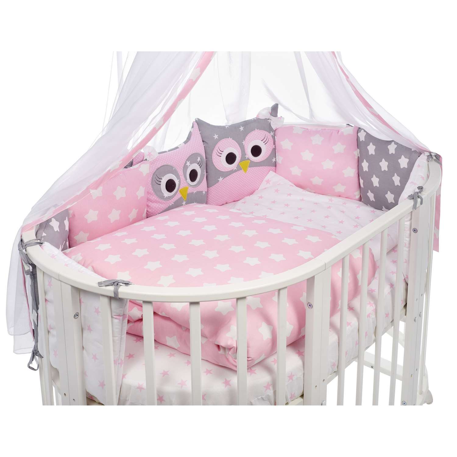 Комплект в овальную кроватку Sweet Baby Uccellino 10предметов Rosa Розовый - фото 2