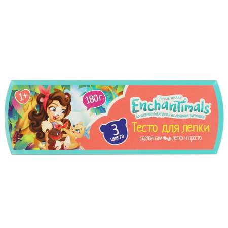 Тесто для лепки МультиАРТ Enchantimals 3 цвета по 60 г 315445