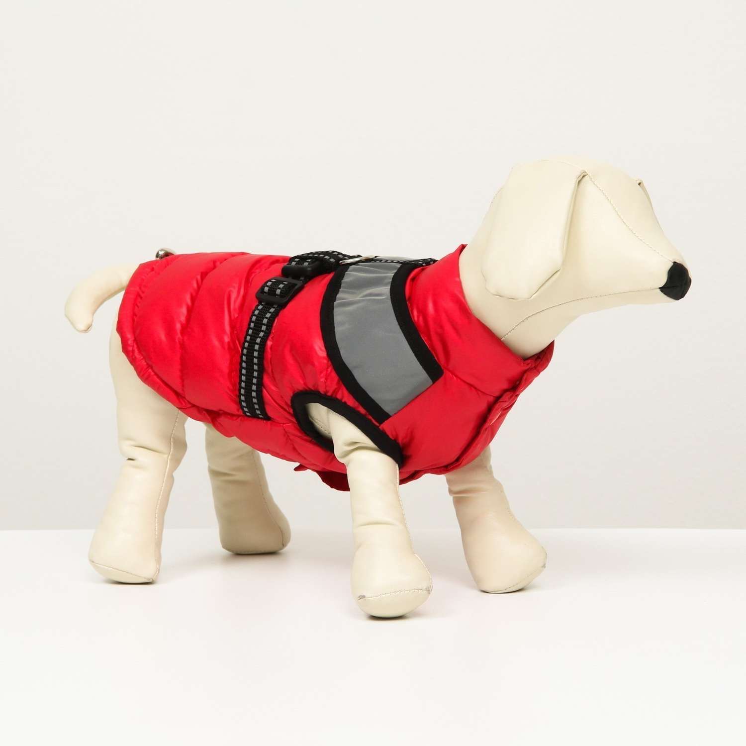 Куртка для собак Sima-Land со светоотражающей шлейкой розовая - фото 1