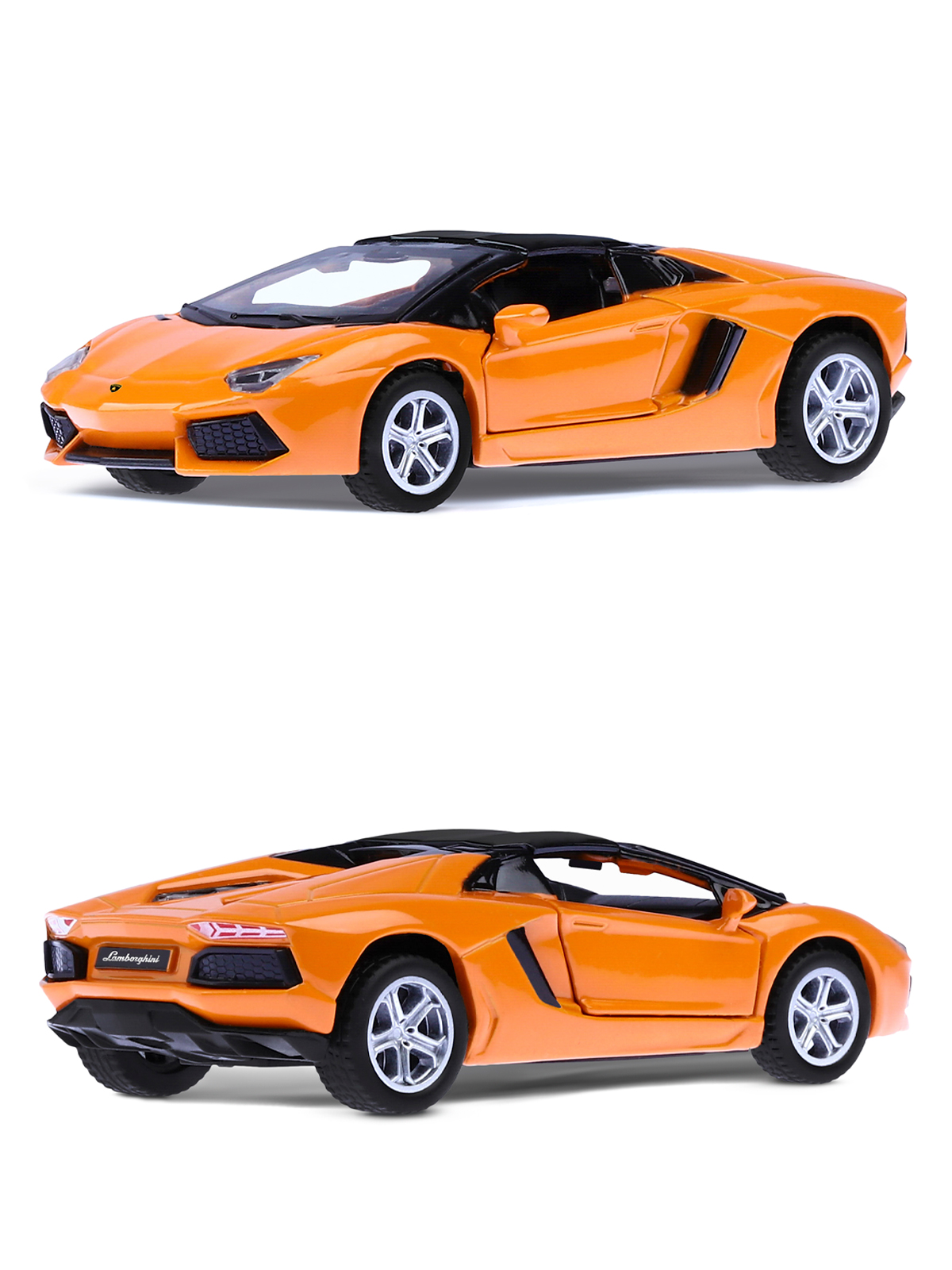 Автомобиль АВТОпанорама Lamborghini 1:43 инерционный оранжевый JB1200140 - фото 5