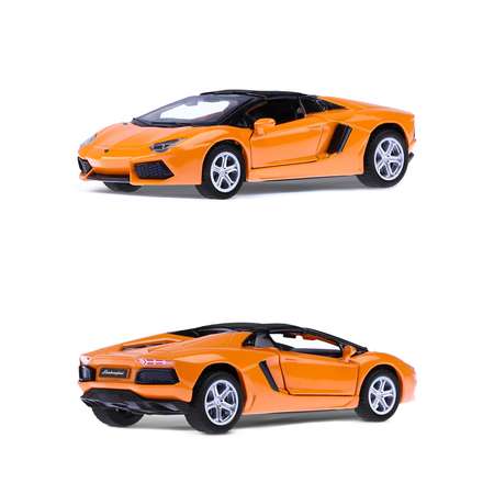 Машинка металлическая АВТОпанорама игрушка детская Lamborghini Aventador LP700-4 Roadster 1:43 оранжевый