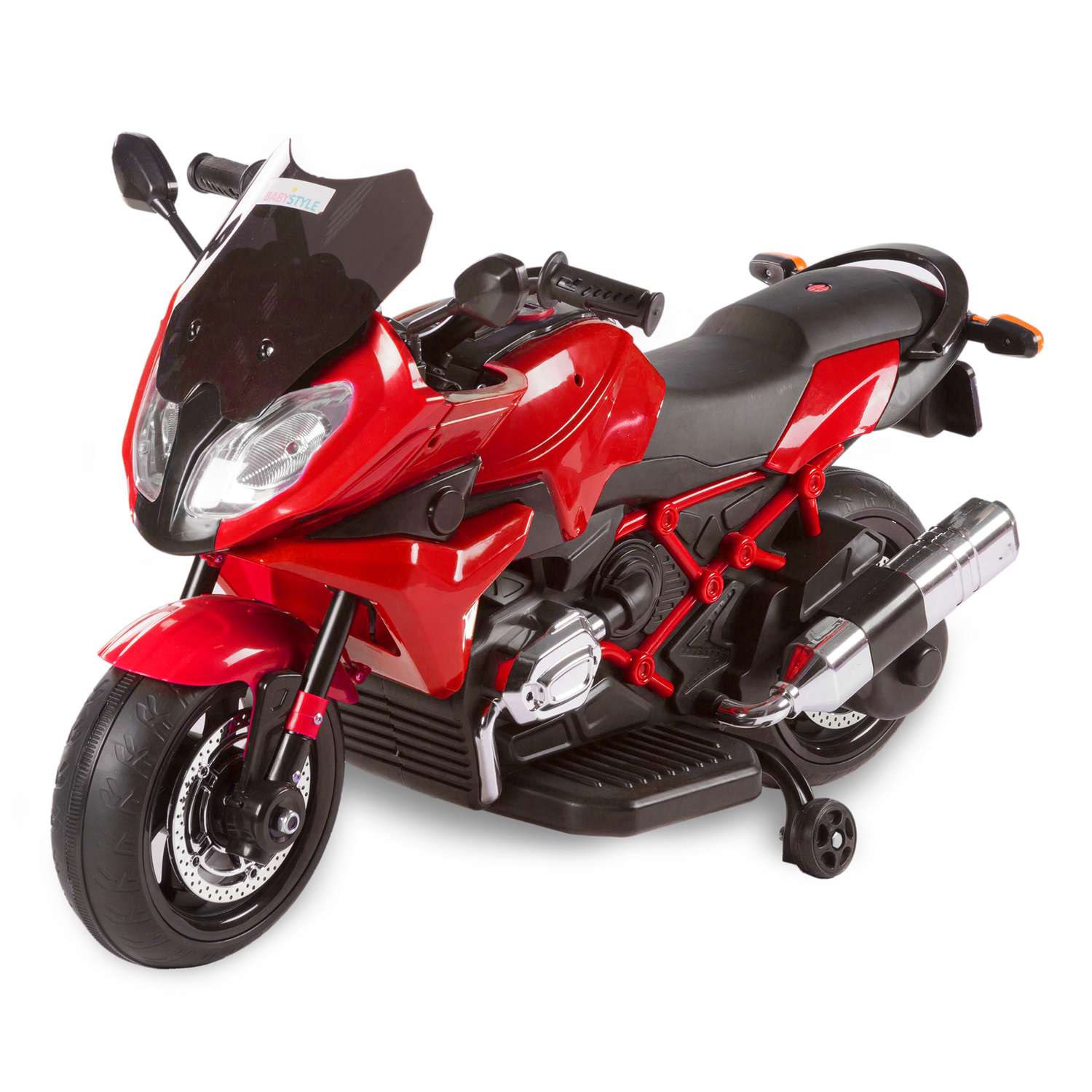 Мотоцикл BABY STYLE на аккумуляторе красный со светом - фото 2
