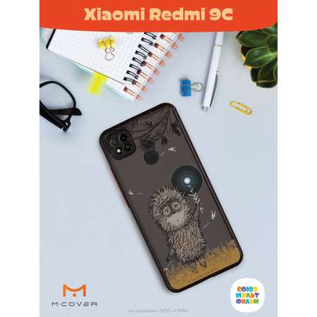 Противоударный чехол Mcover для смартфона Xiaomi Redmi 9C Союзмультфильм Ежик в тумане и фонарик