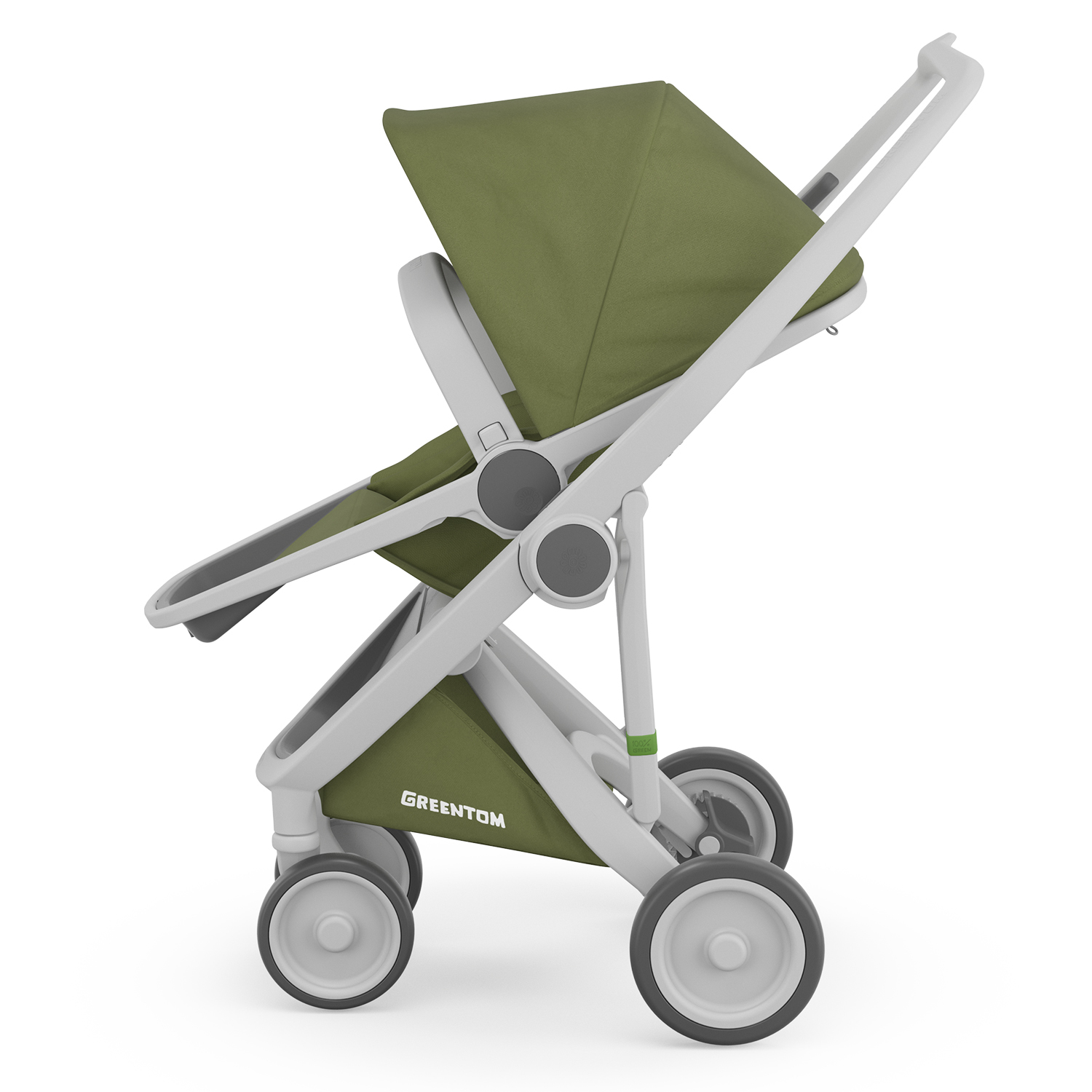 Коляска прогулочная Greentom Reversible Grey-Olive A+B+D - фото 3