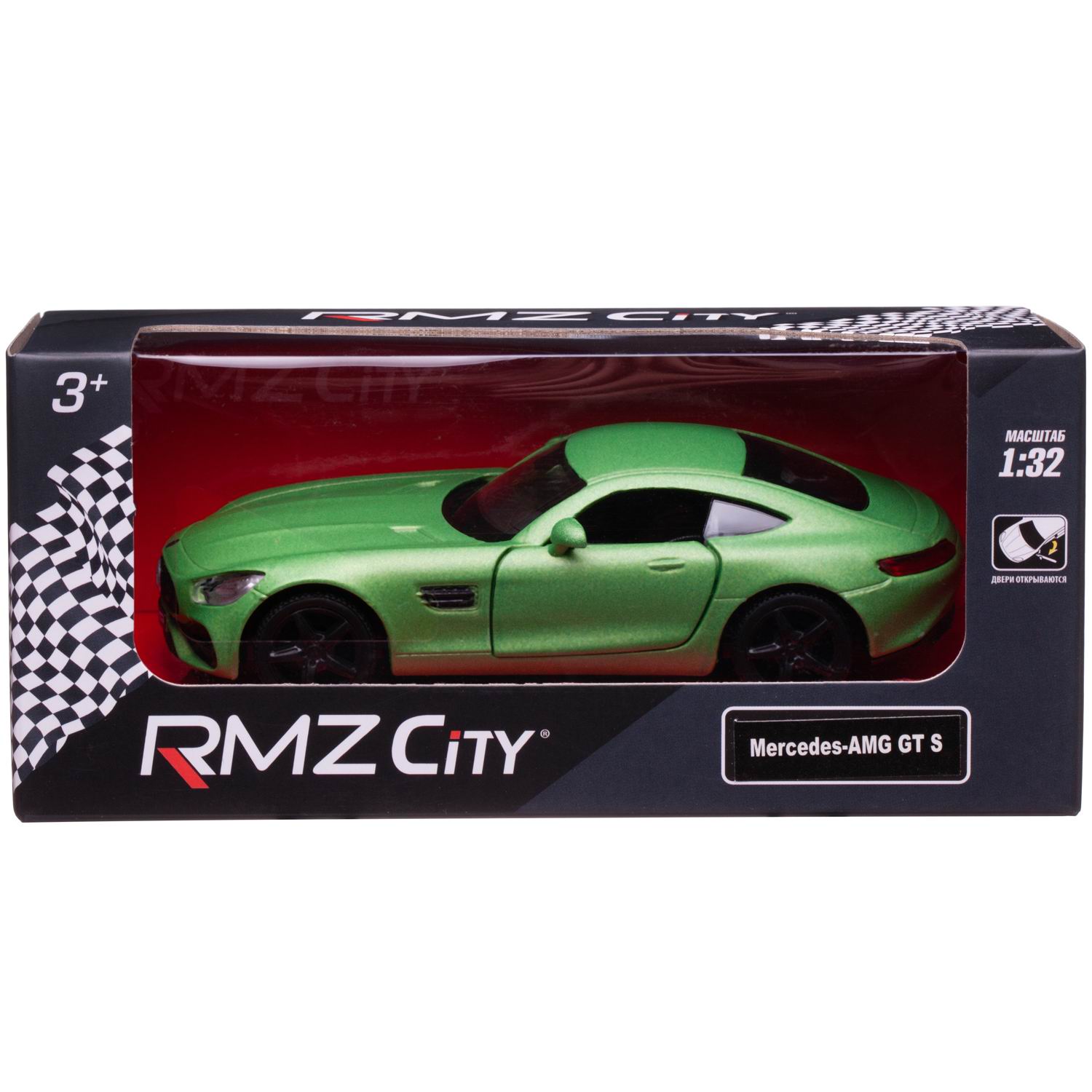 Машина металлическая Uni-Fortune 554988M(E) RMZ City Mercedes Benz AMG GT S LP570 2018 зеленый матовый 1:32