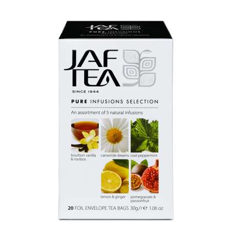 Чай без кофеина JAF TEA Pure Infusions Selections 20 пакетиков в конвертиках Ассорти 5 видов