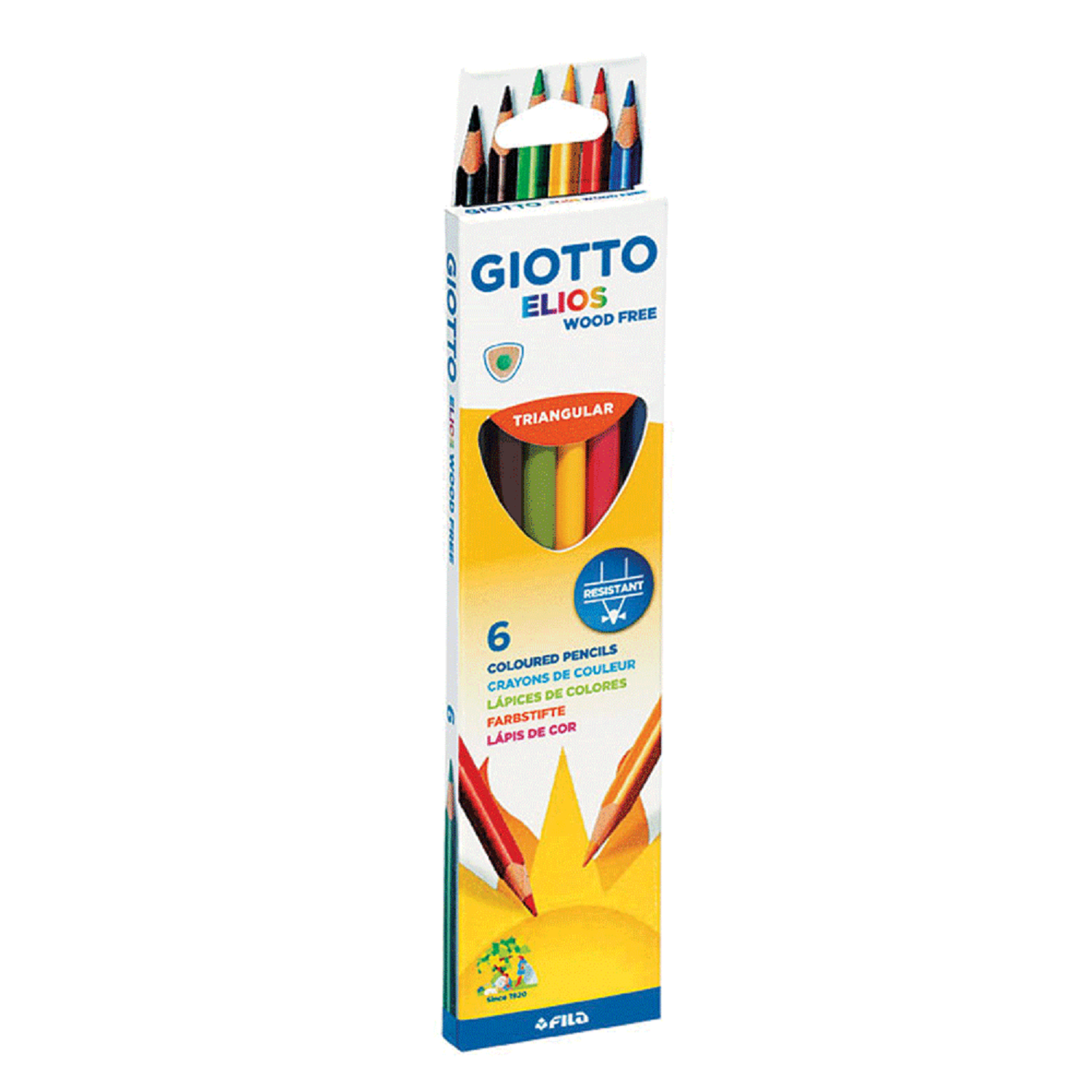 Карандаши цветные GIOTTO Elios Tri пластиковые 6шт 276000 - фото 1