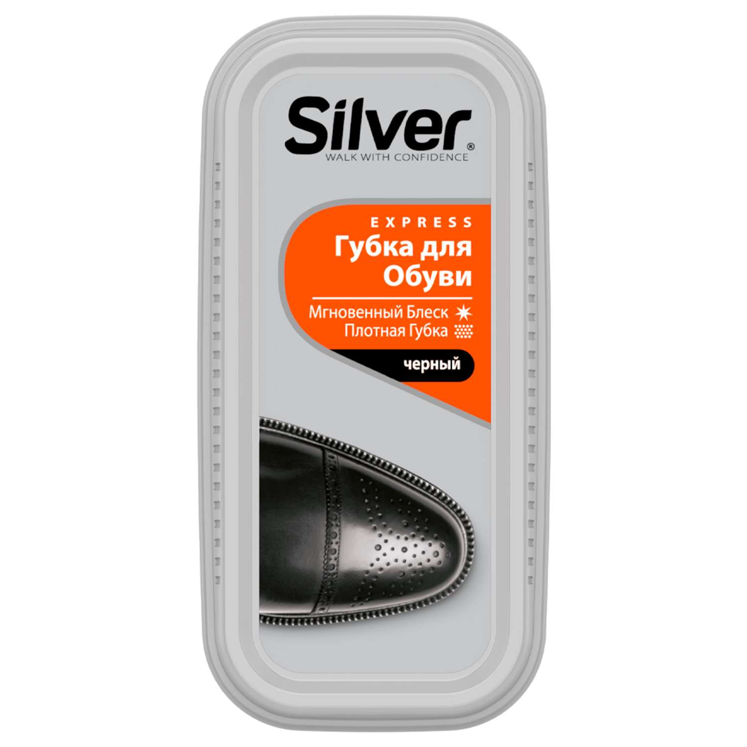 Губка для обуви Silver Придающая блеск Черная - фото 1