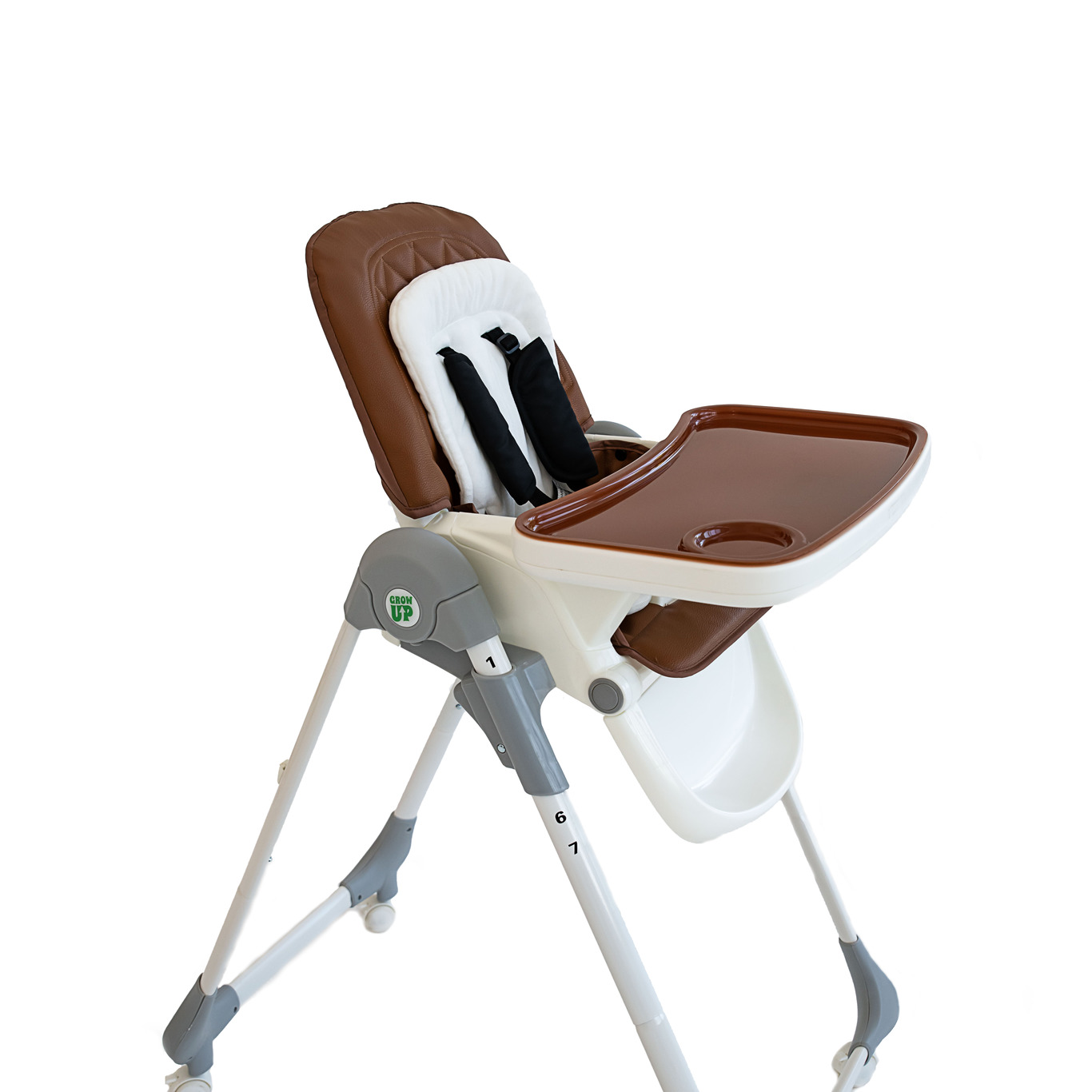 Стульчик для кормления Grow n Up Baby High Chair Brown - фото 1