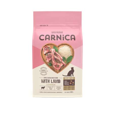 Корм для кошек Carnica 0,4кг с ягненком и рисом сухой