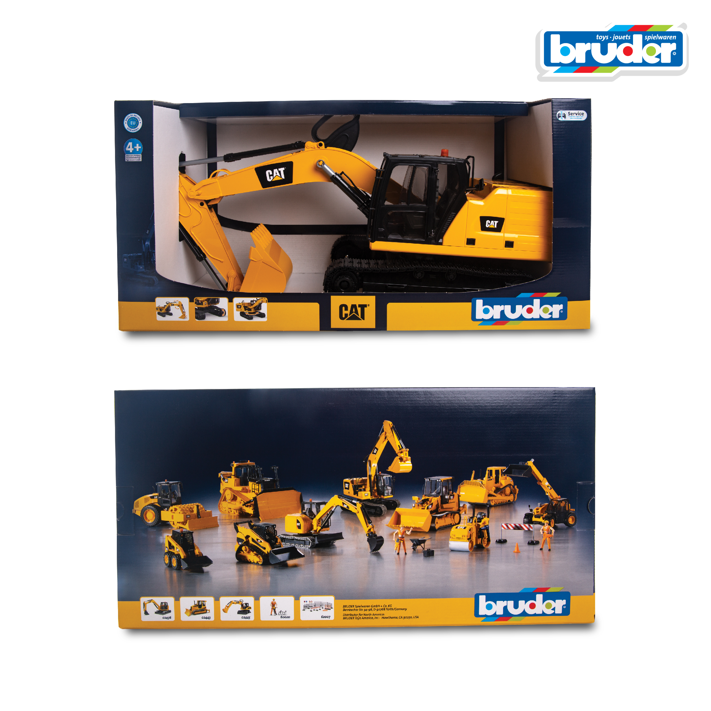 Экскаватор Bruder 1:16 фрикционный желтый 02-483 - фото 9