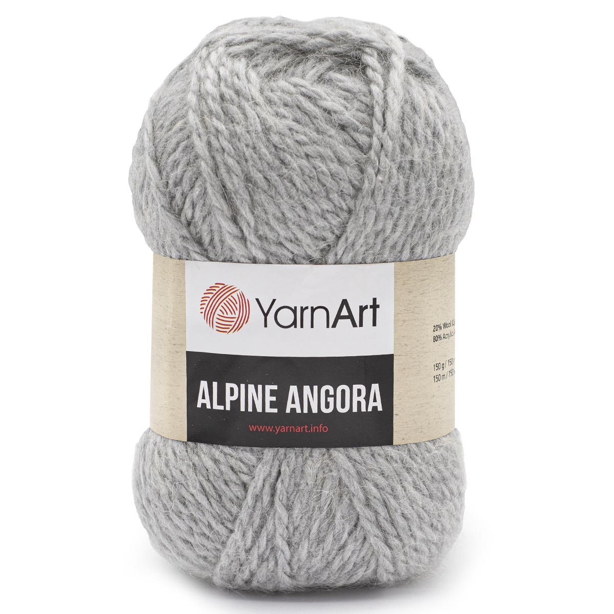 Пряжа YarnArt Alpine Angora полушерстяная 150 г 150 м 334 светло-серый 3 мотка - фото 6