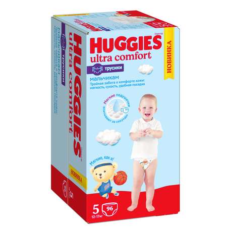 Подгузники-трусики для мальчиков Huggies 5 12-17кг 96шт