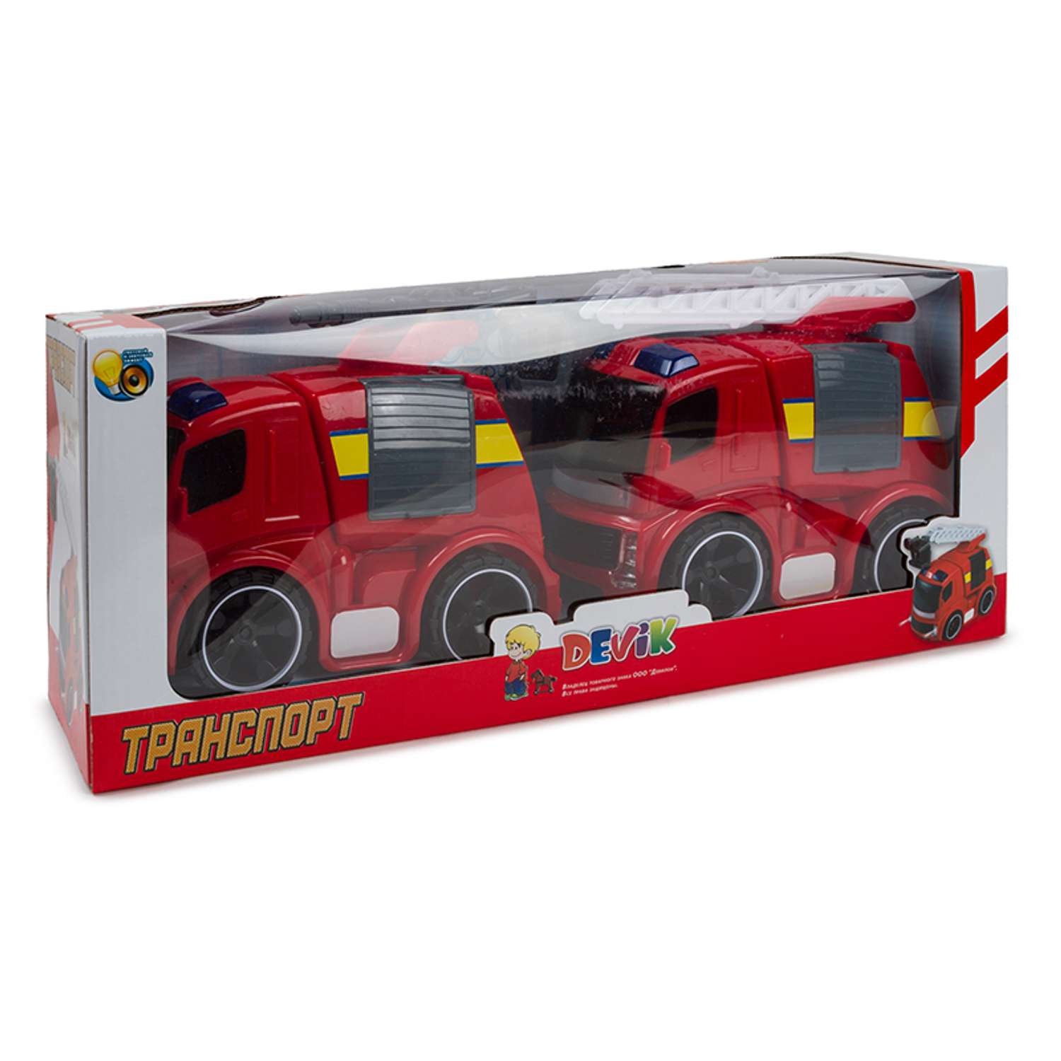 Набор Devik Toys 2 пожарных машинки 3925382 - фото 1