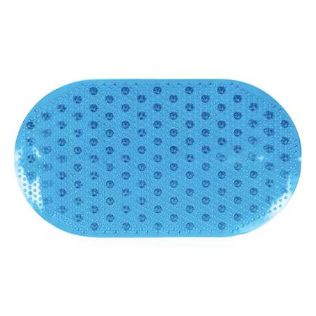 Коврик FOVERO для ванной SPA прозрачный Горошек 67х36см синий