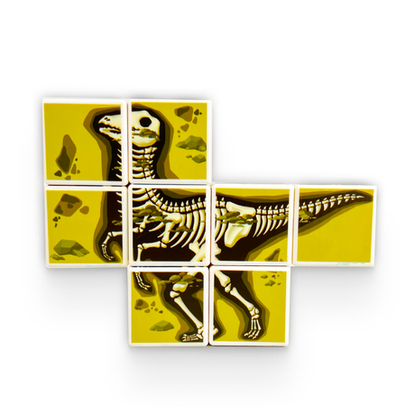 Игрушка LX Кубики магнитные Динозавры 9 штук со стикерами