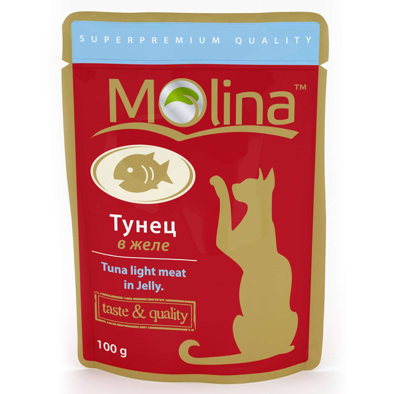Корм влажный для кошек Molina 100г тунец в желе пауч - фото 1