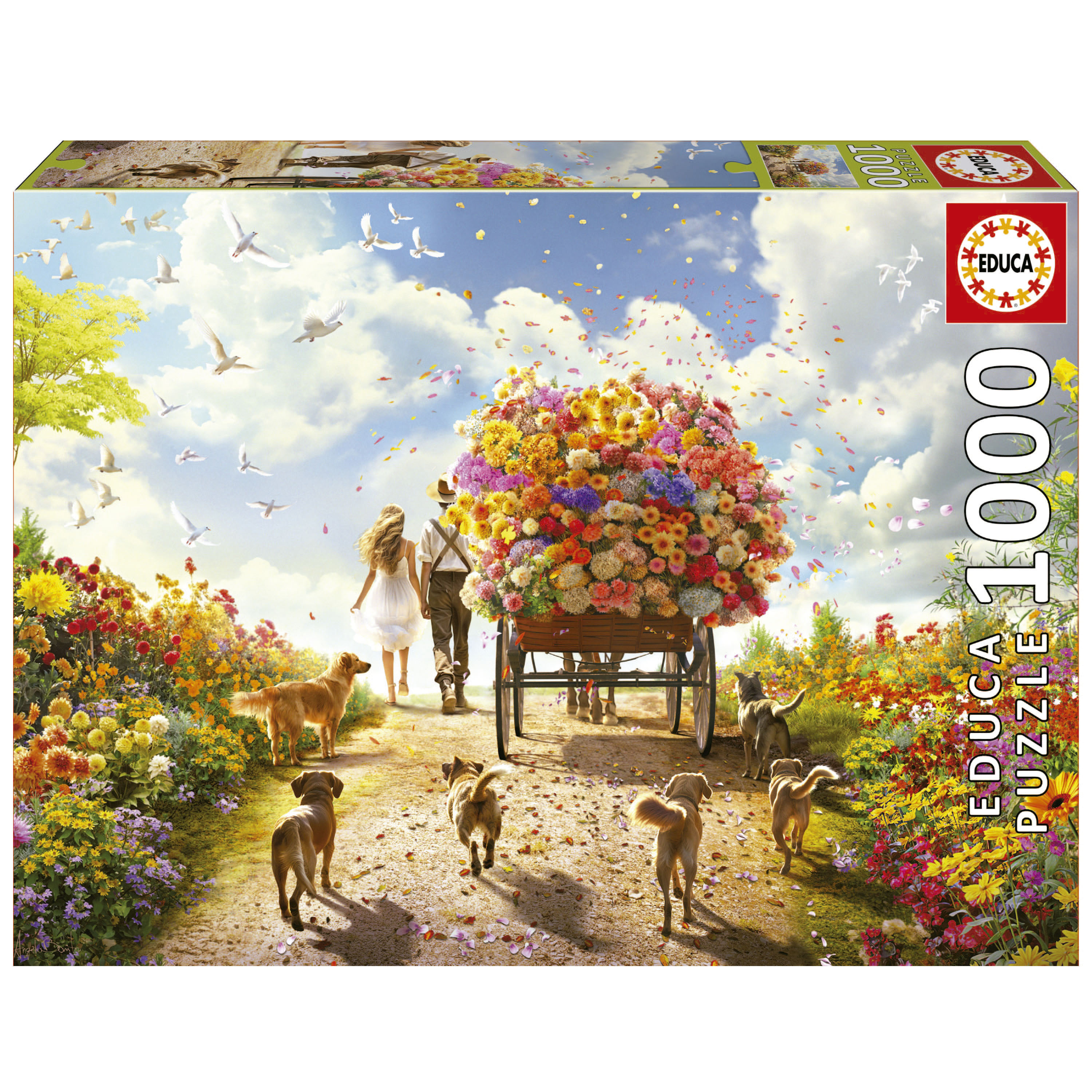 EDUCA 1000 Pieces Flower Cart Puzzle