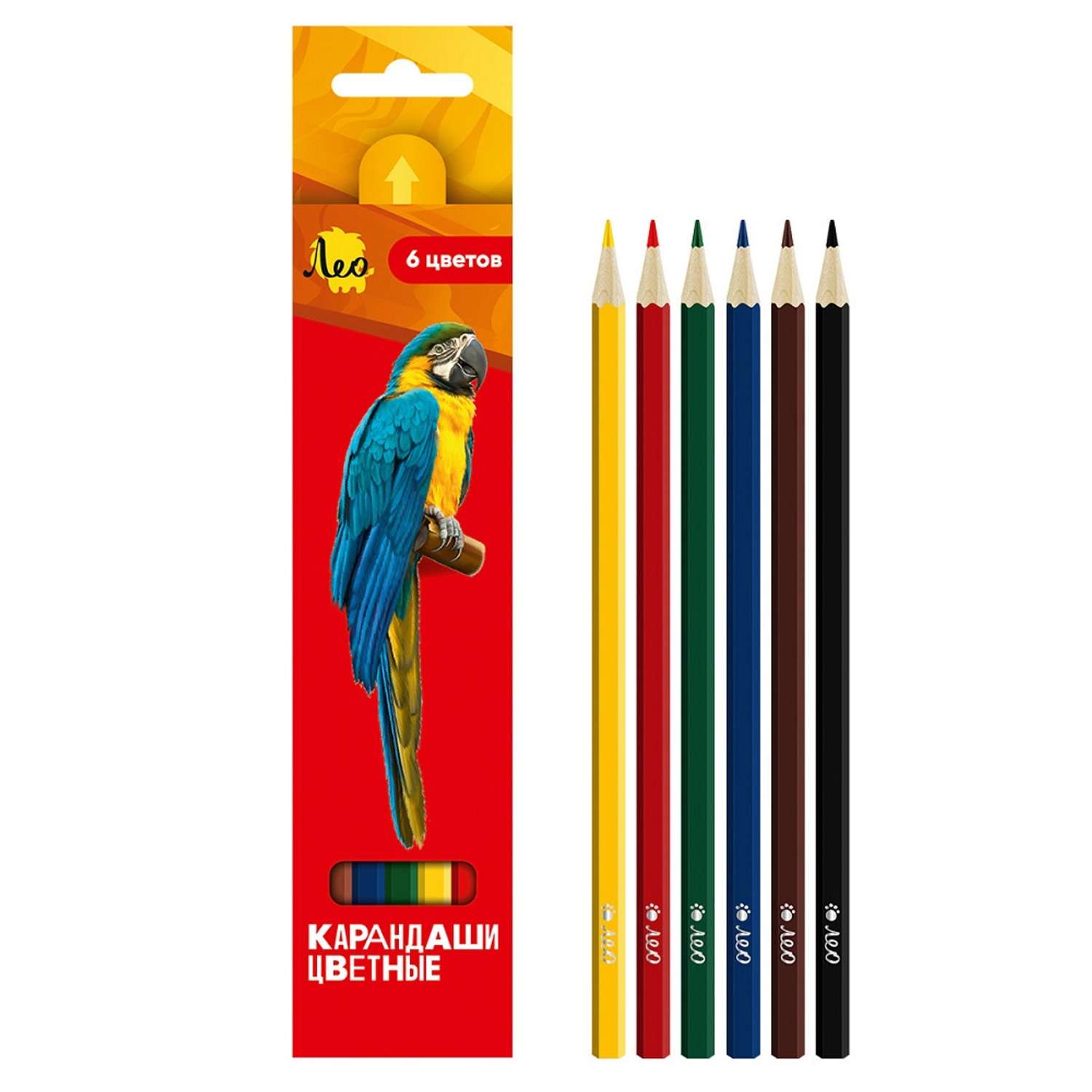 Цветные карандаши Лео «Ярко» LBSCP-06 заточенный 6 цв. - фото 4