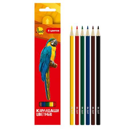 Цветные карандаши Лео «Ярко» LBSCP-06 заточенный 6 цв.