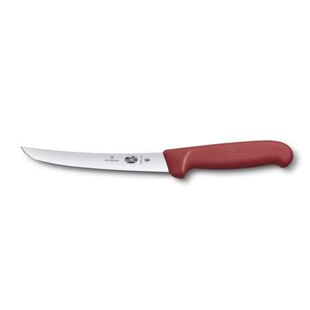 Нож кухонный Victorinox Fibrox 5.6501.15 стальной обвалочный лезвие 150 мм прямая заточка красный