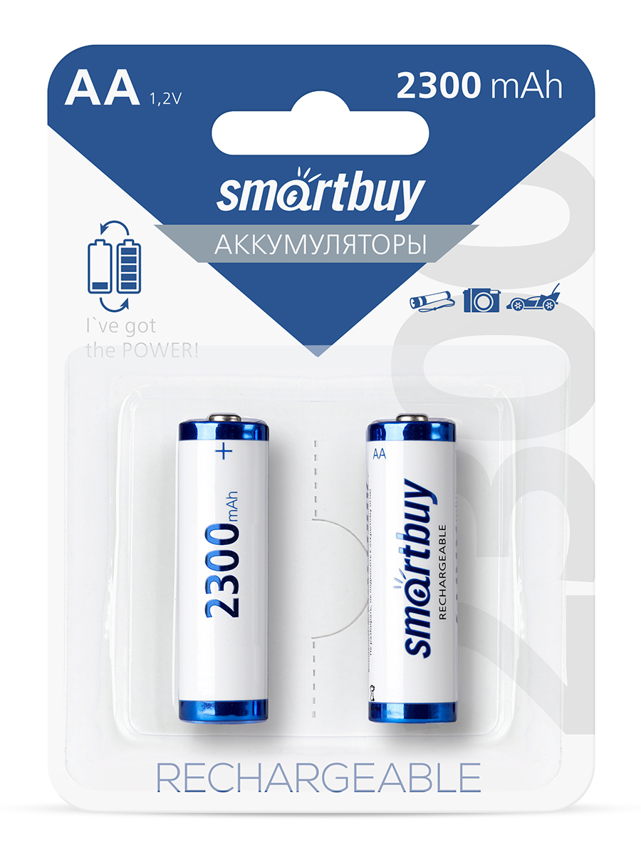 Аккумулятор Smartbuy NiMh 2300 mAh R6 - 2 шт. в упаковке - фото 1