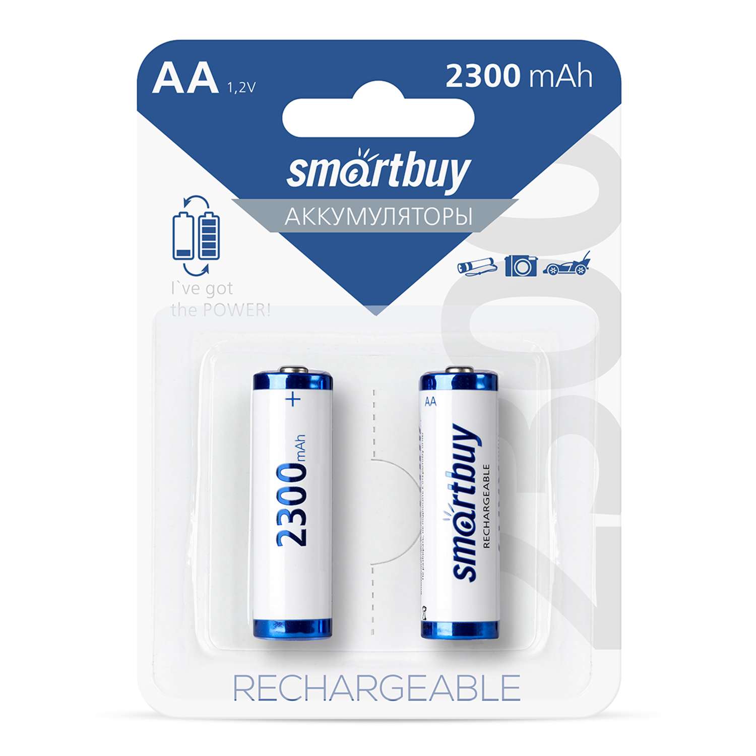 Аккумулятор Smartbuy NiMh 2300 mAh R6 - 2 шт. в упаковке - фото 1
