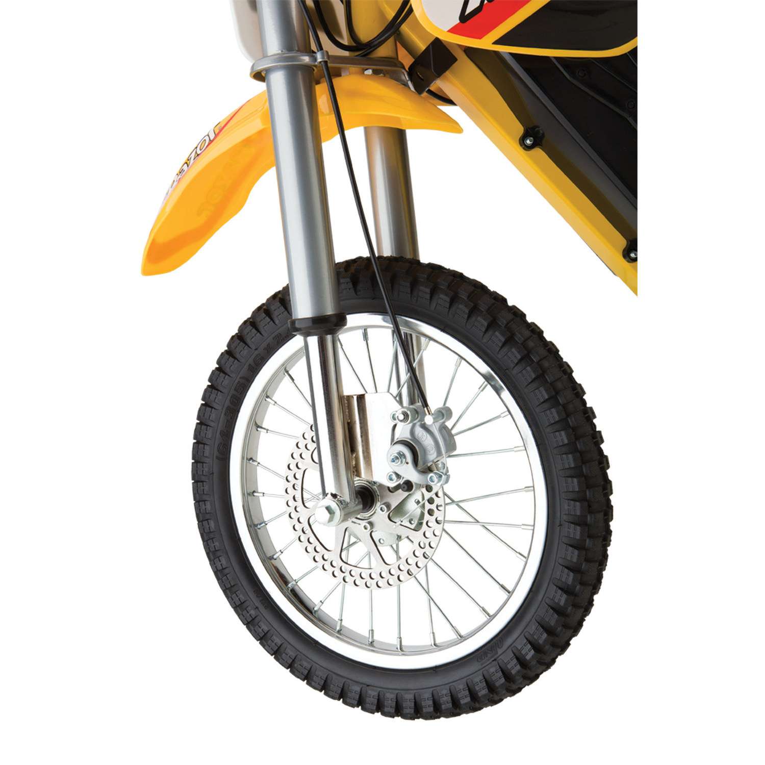 Электромотоцикл для детей RAZOR MX650 жёлтый с амортизаторами для бездорожья - фото 6