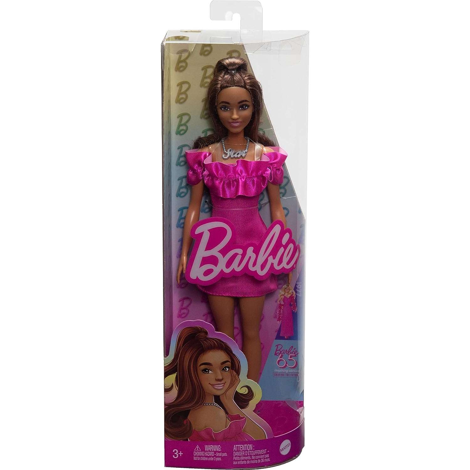 Кукла Barbie Модница Розовое платье с оборками на рукавах HRH15 HRH15 - фото 6