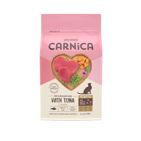 Корм для кошек Carnica 0,4кг с тунцом сухой