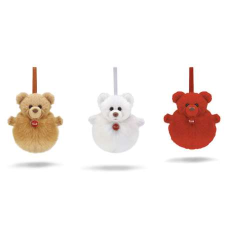 Мягкая игрушка TRUDI Набор Рождественские мишки-пушистики на веревочках 23х7х12 см 3шт