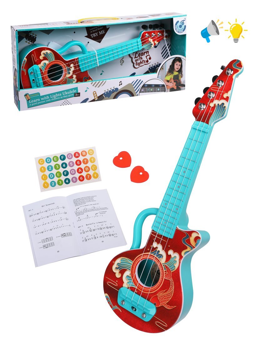 Гитара детская Наша Игрушка Развивающий музыкальный инструмент самоучитель - фото 1