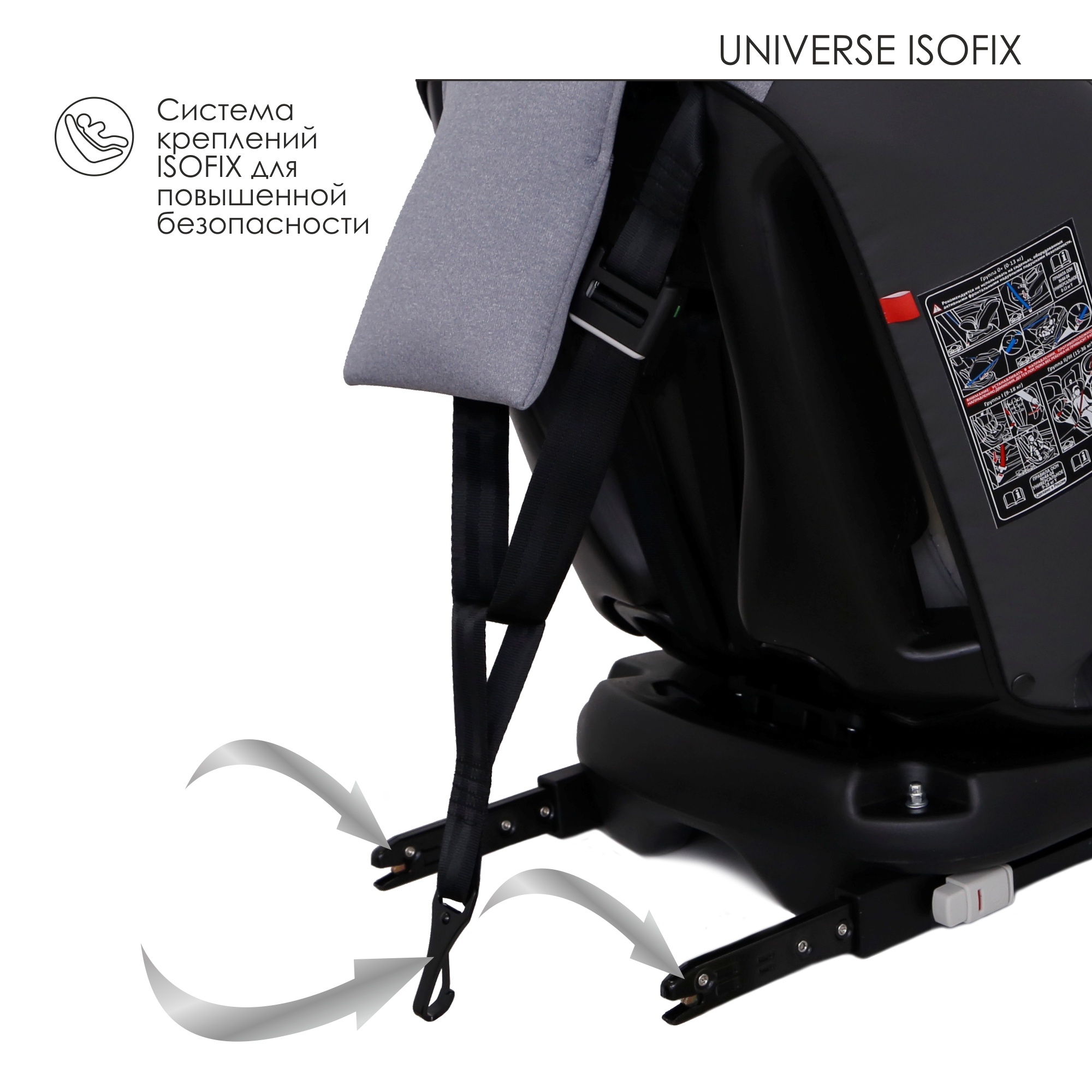 Автокресло Olsson Universe Isofix 0+/I/II/III Grey - фото 12