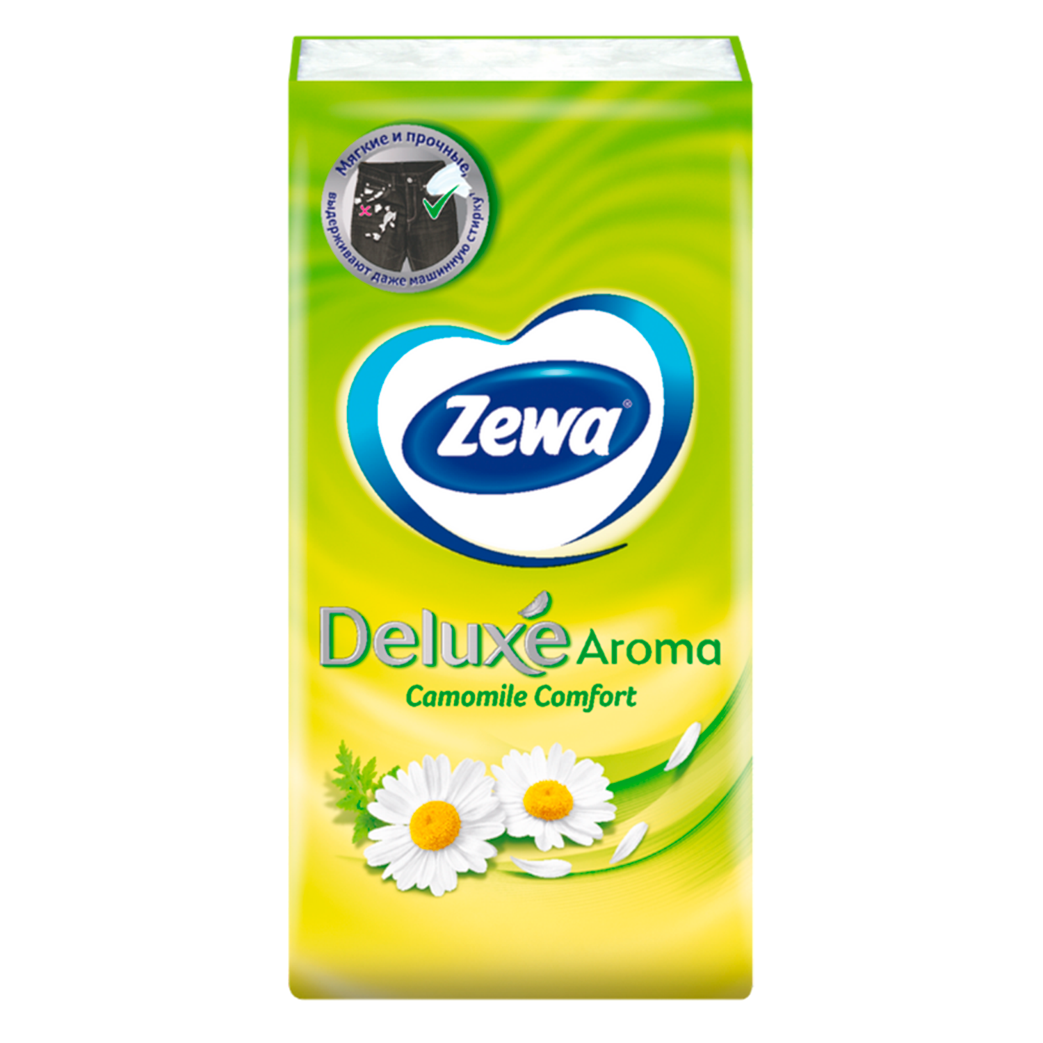 Бумажные платочки ZEWA Deluxe ромашка 3-х слойные 10шт - фото 1
