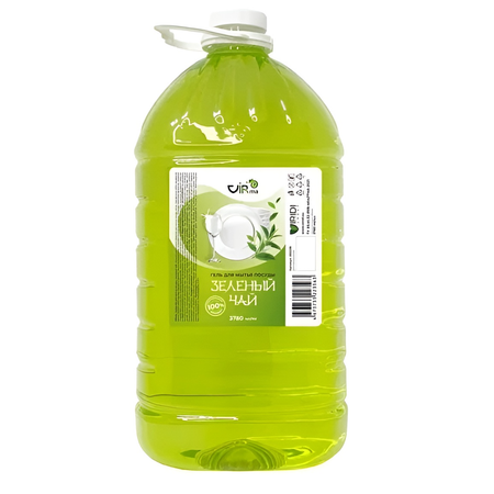 Средство для мытья посуды VIRma Зеленый чай 3.78л.