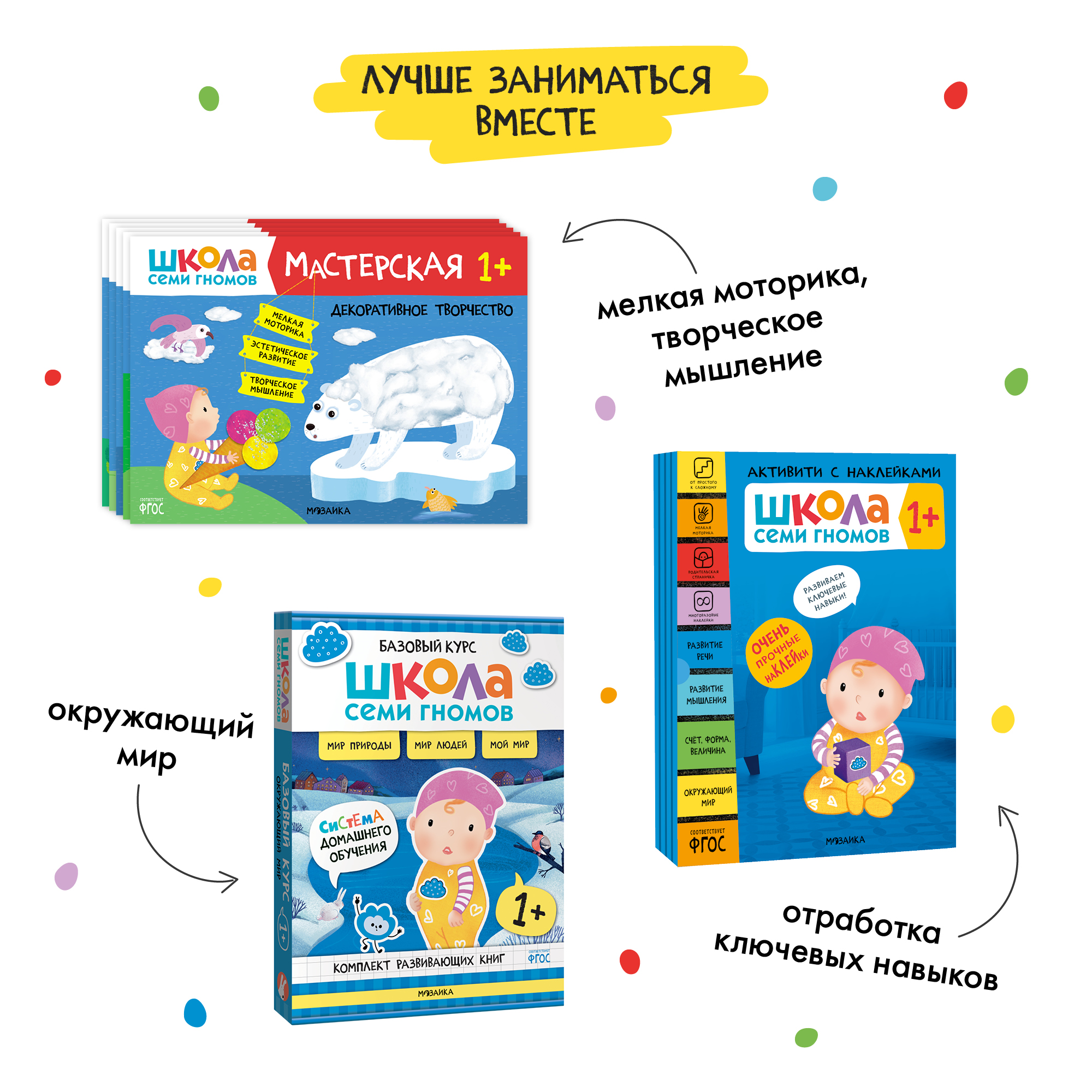 Комплект книг Базовый курс Школа Семи Гномов 1+ (6 книг +развивающие игры для детей 1-2лет) - фото 13