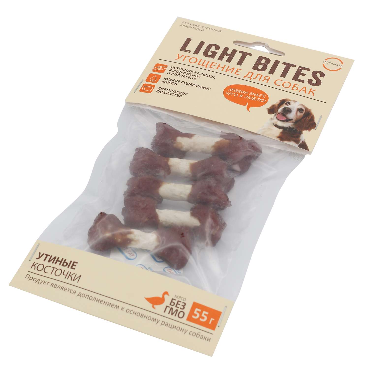 Лакомства для собак Light Bites 55г Косточки из утки LB007 LIGHT BITES - фото 3