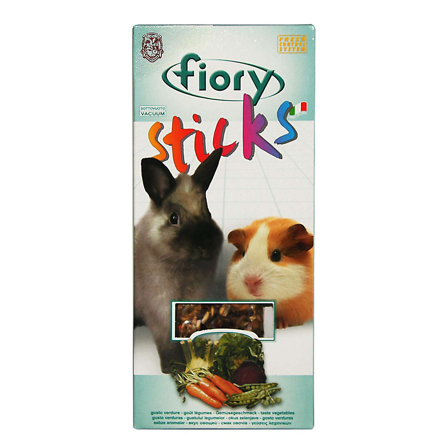 Лакомство для кроликов и морских свинок Fiory Sticks Палочки с овощами 50г 2шт - фото 1