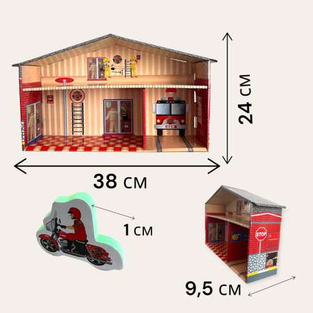 Игровой набор JAGU 3Д макет Пожарная часть с дополненной реальностью 10 фигурок