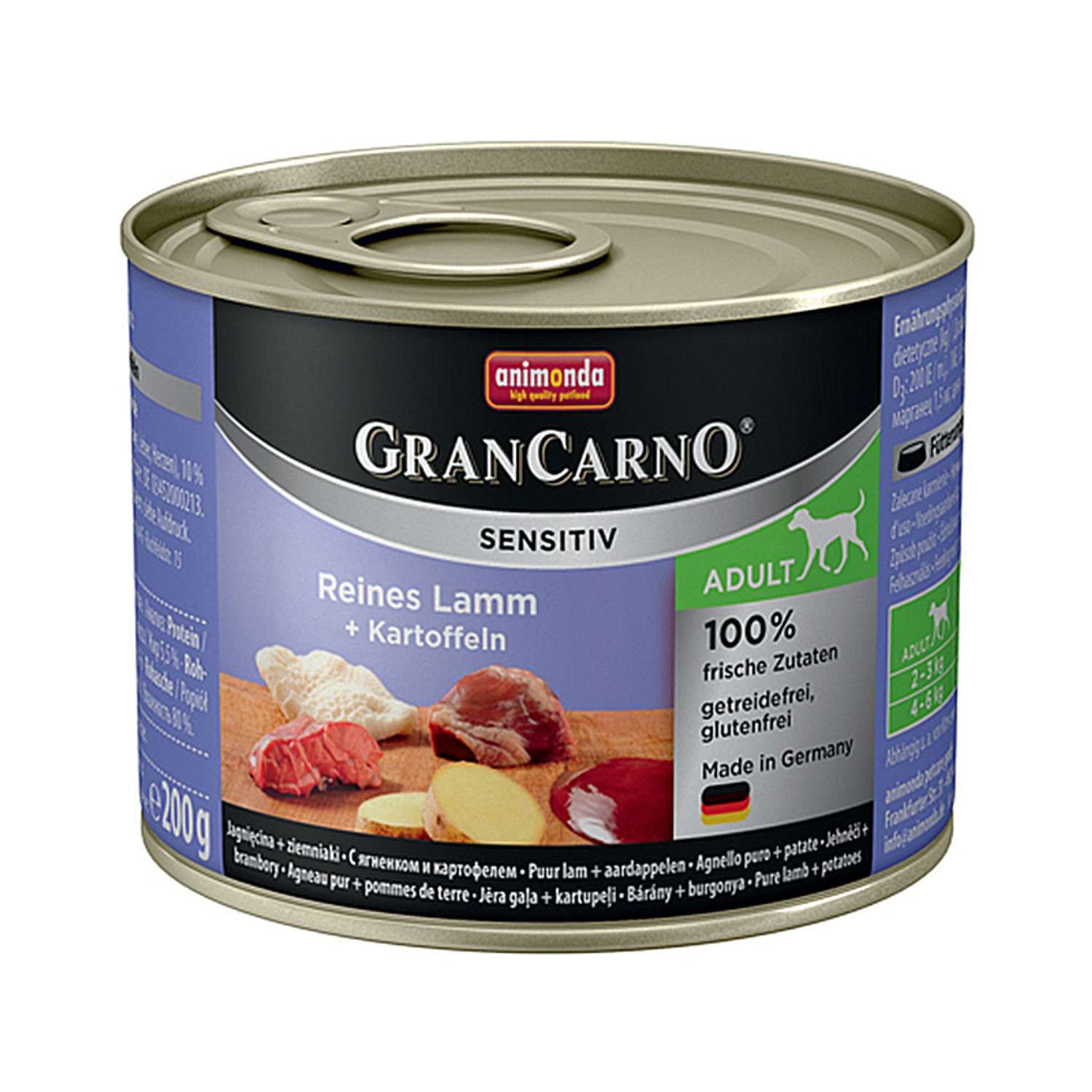 Корм для собак ANIMONDA 200г GranCarno Sensitiv с ягненком и картофелем консервированный - фото 1