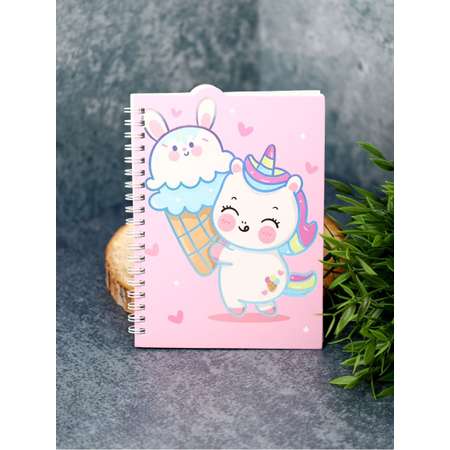 Блокнот на спирали iLikeGift Unicorn ice cream 60 листов