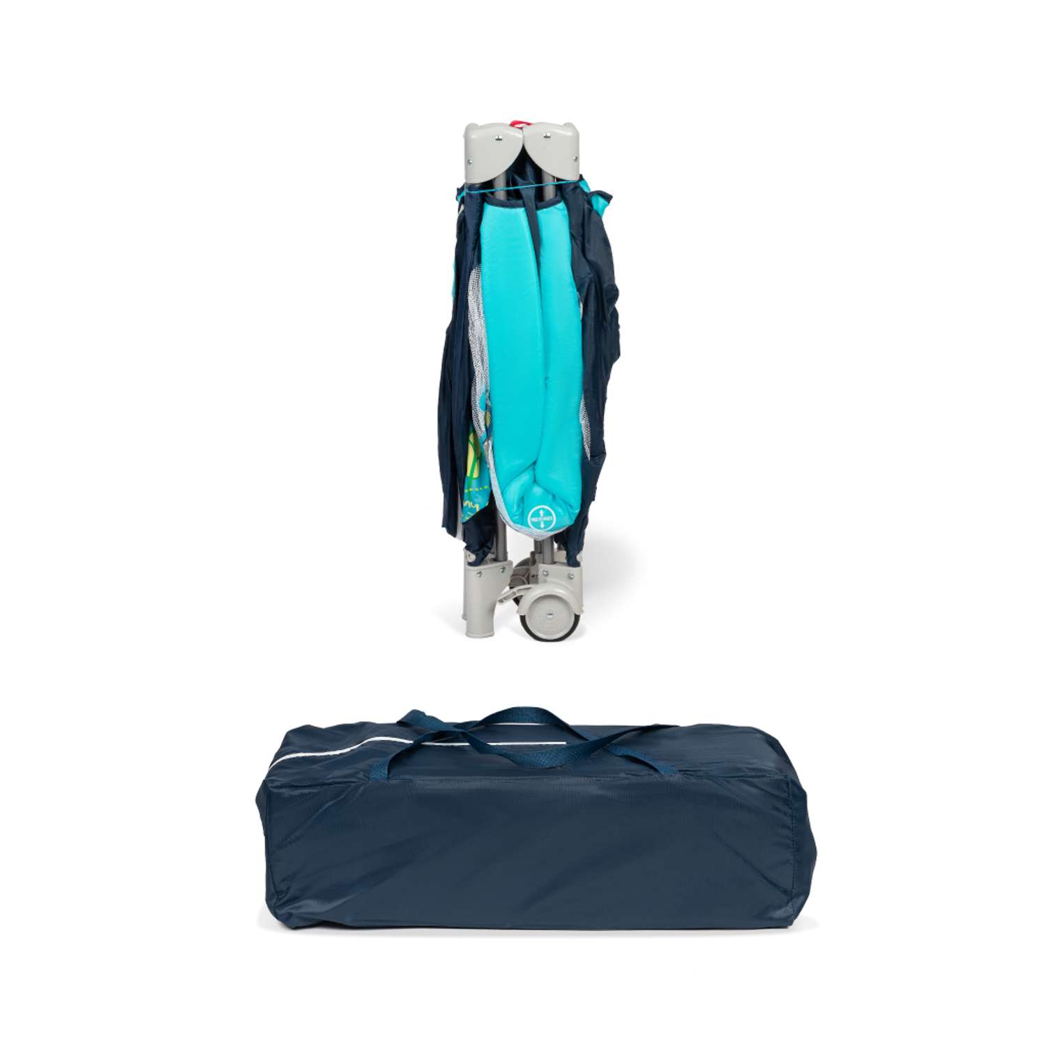 Складной детский манеж-кровать Solmax с мягким матрасом на колесиках синий HW97979 HW97979 - фото 9