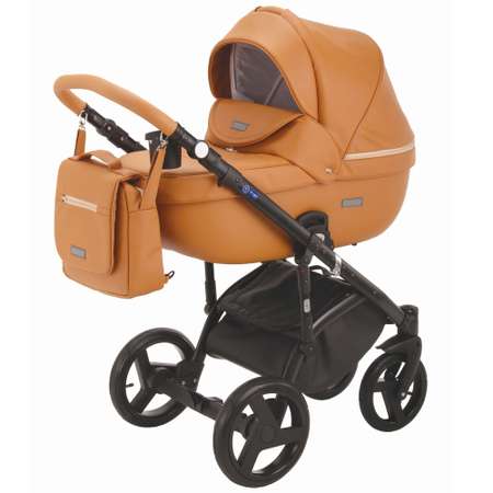 Коляска 3в1 BeBe-mobile Ravenna Deluxe V206 Карамельная кожа+Карамельная кожаная отделка