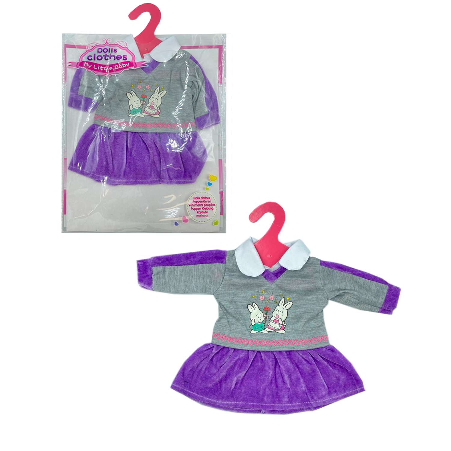 Одежда для пупса SHARKTOYS для кукол 38-43 см платье утепленное Зайка 33800015 - фото 4