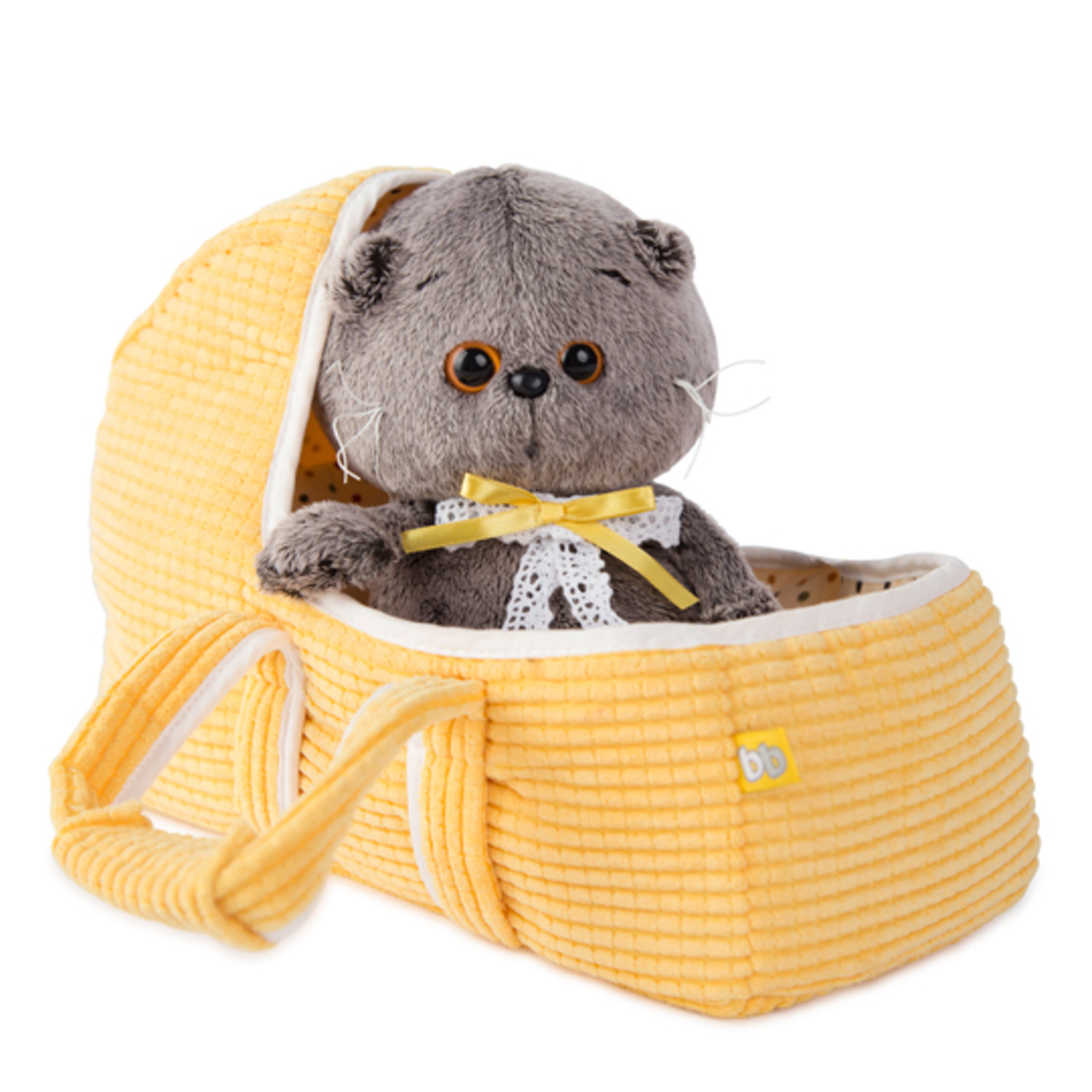 Мягкая игрушка BUDI BASA Кот Басик BABY в люльке 20 см BB001 - фото 1