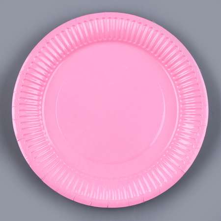 Набор бумажной посуды Страна карнавалия 6 тарелок 6 стаканов цвет розовый