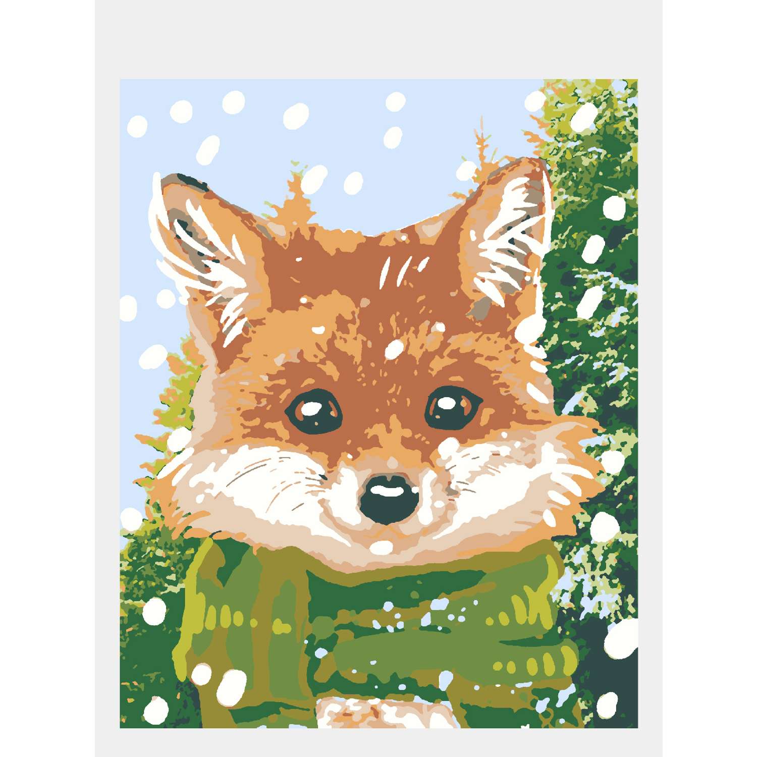 Картина по номерам 50х40 Selfica Зимняя лисичка - фото 1