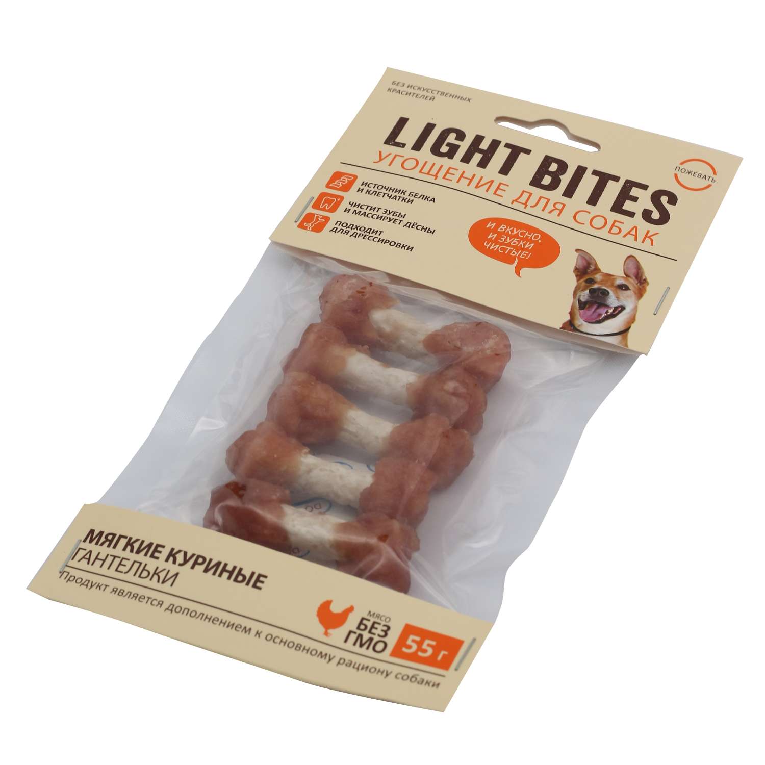 Лакомства для собак Light Bites 55г Куриные гантельки RM038 LIGHT BITES - фото 3