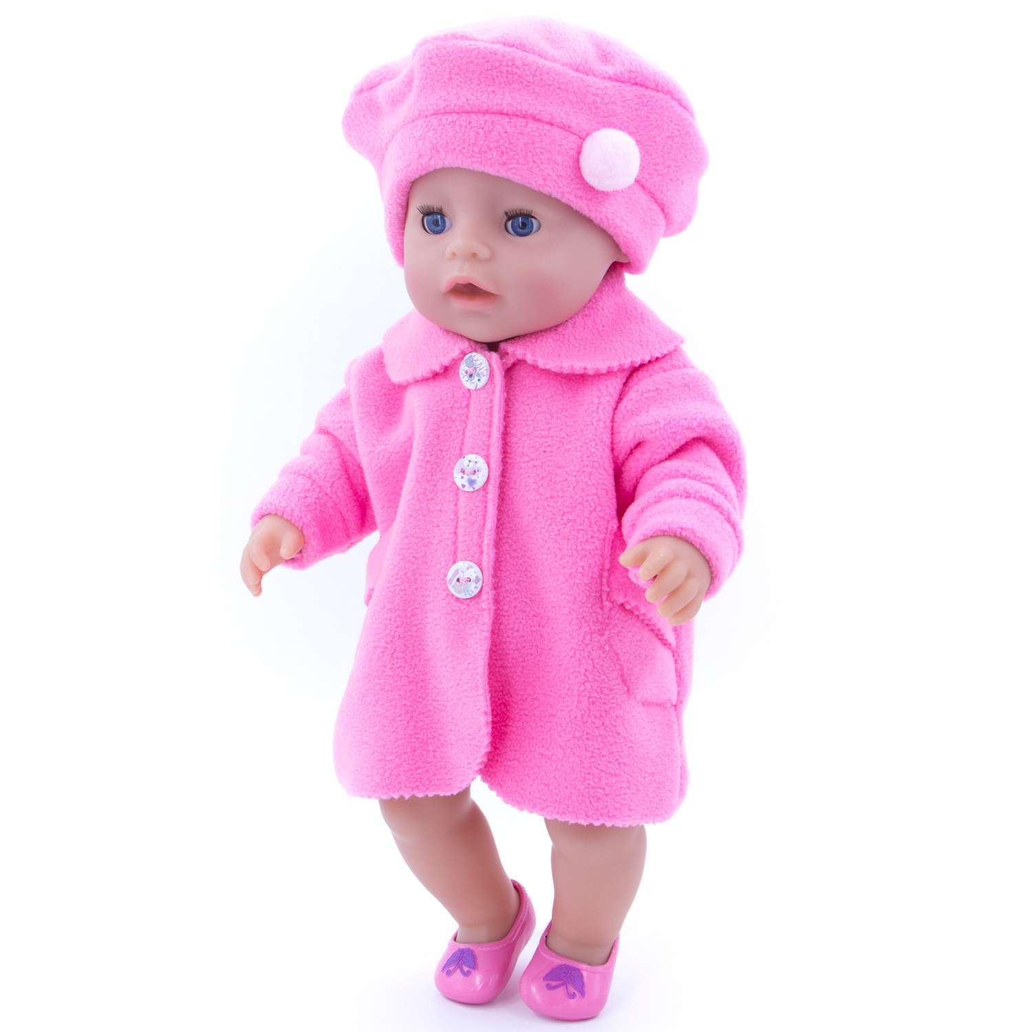 Комплект одежды Модница Пальто с беретом для пупса 43-48 см 6119 розовый 6119розовый - фото 6