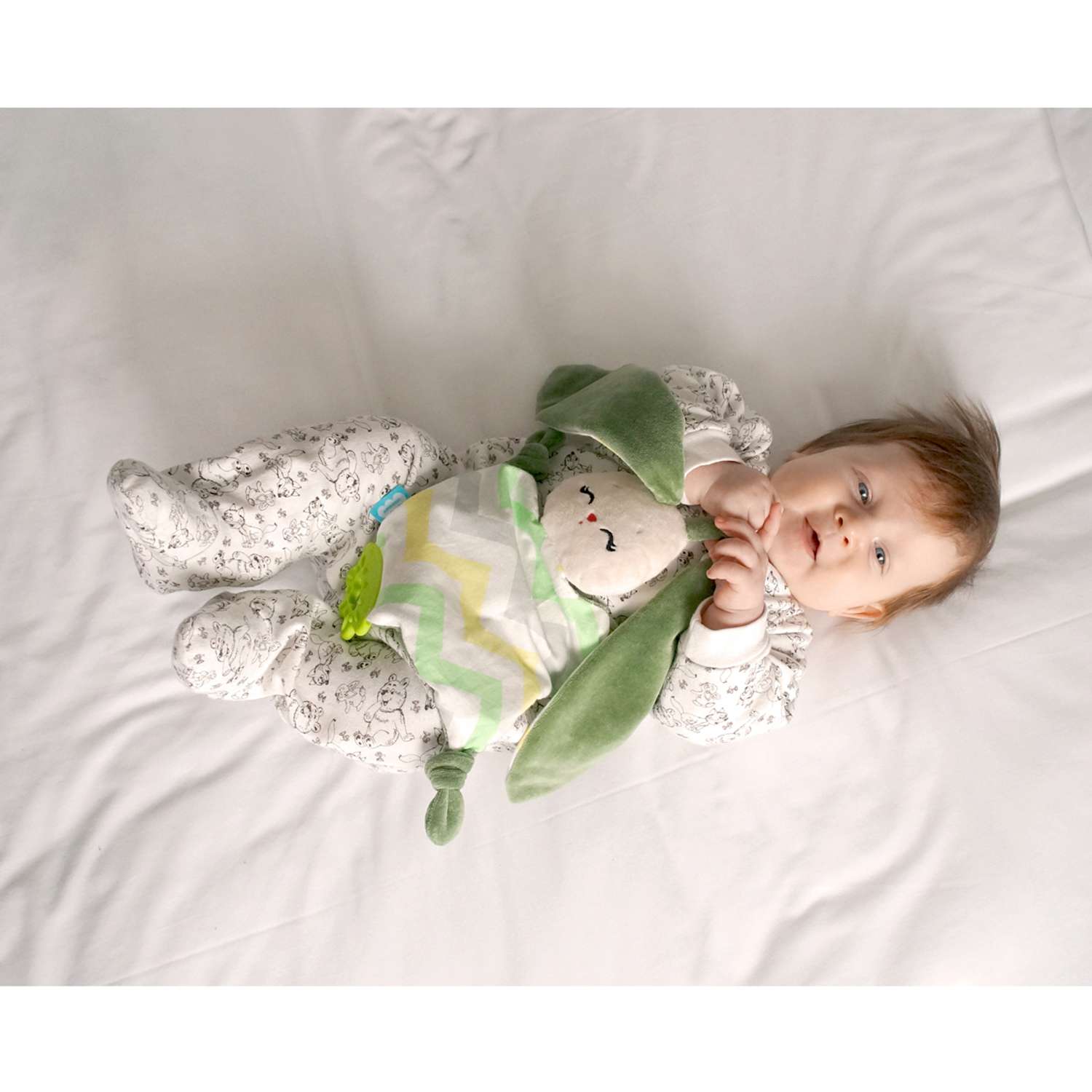 Игрушка-комфортер Мякиши с вишнёвыми косточками Зайка Оливка для новорожденных подарок - фото 5